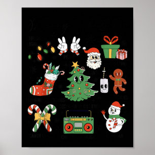 Merry Christmas Pajamas Family Matching Xmas Tree  Poster