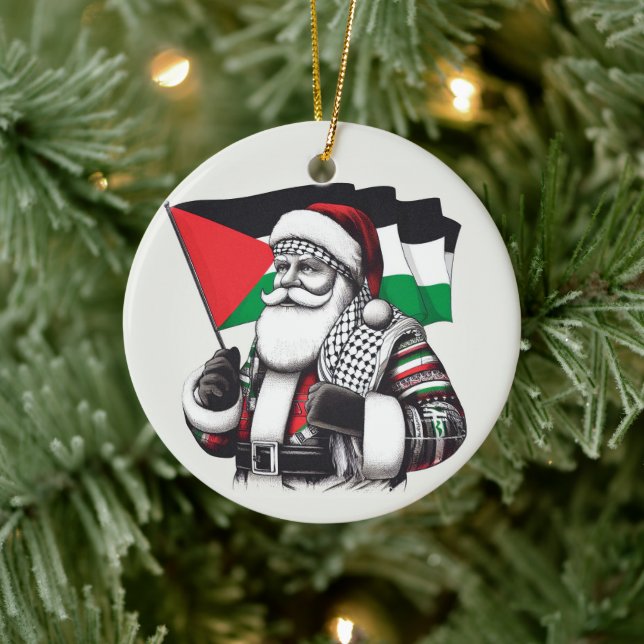 Merry Christmas, Palestine: Just Cause Unity Ornam Ceramic Ornament (Tree)