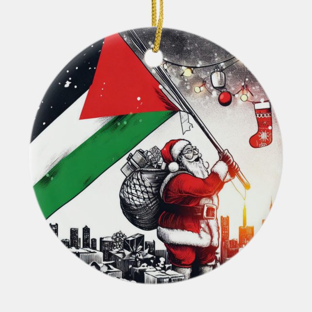 Merry Christmas, Palestine: Just Cause Unity Ornam Ceramic Ornament (Front)