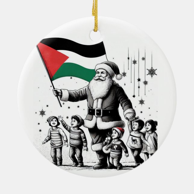 Merry Christmas, Palestine: Just Cause Unity Ornam Ceramic Ornament (Back)