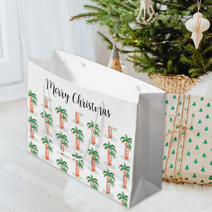Merry Christmas Palm Tree Christmas  Large Gift Bag