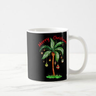 Merry Christmas Palm Tree Hawaii Hawaiian Tropical Coffee Mug