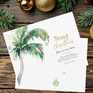 Merry Christmas Palm Tree Holiday Moving Card