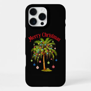 Merry Christmas Palm Tree Light Hawaiian Tropical iPhone 16 Pro Max Case
