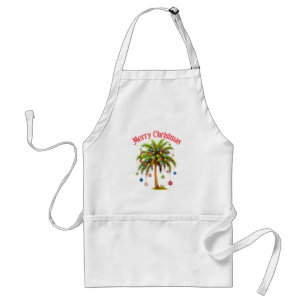 Merry Christmas Palm Tree Light Hawaiian Tropical  Standard Apron