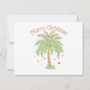 Merry Christmas Palm Tree Light New Year Tropical