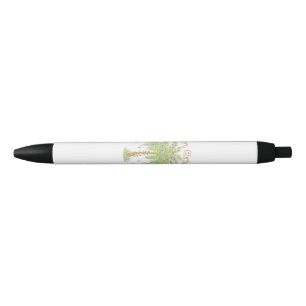 Merry Christmas Palm Tree Light New Year Tropical  Black Ink Pen