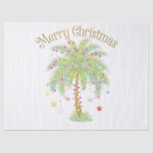 Merry Christmas Palm Tree Light New Year Tropical Tissue Paper