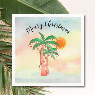 Merry Christmas Palm Trees Napkins