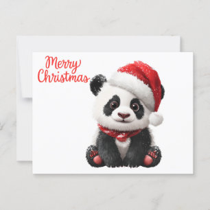 Merry Christmas Panda Postcard