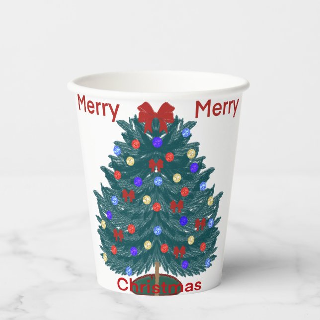 Merry Christmas Paper Cups (Front)