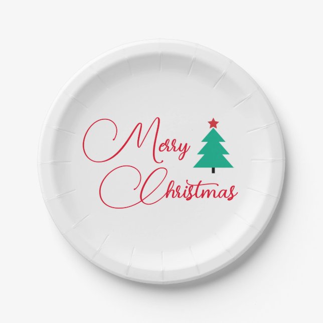 Merry Christmas Paper Plate (Front)
