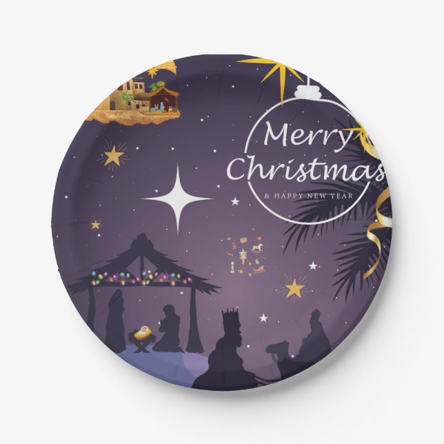 Merry Christmas Paper Plate (Front)