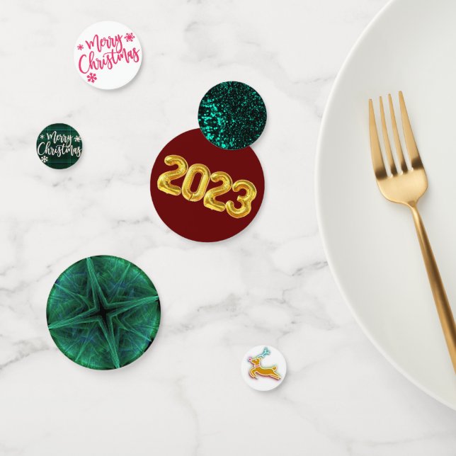 Merry Christmas Paper Plate Confetti (Group)
