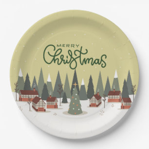 Merry Christmas Paper Plates   Holiday Party