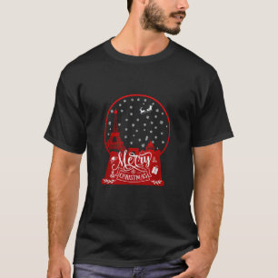 Merry christmas Paris skyline in snow globe snow s T-Shirt