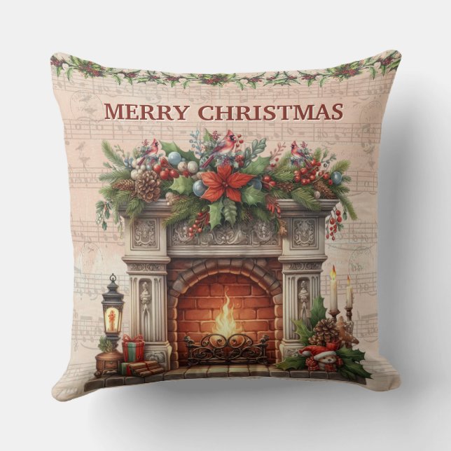 Merry Christmas Parisian Charm Cushion (Back)