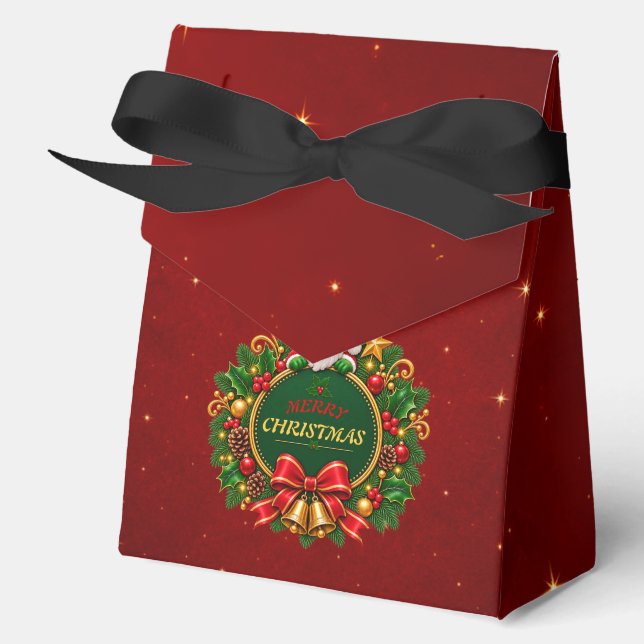 Merry Christmas Party Favour Boxes Editable (Front)