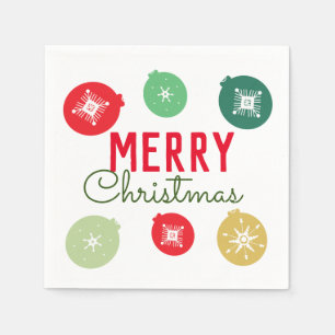 Merry Christmas Party Snowflakes Ornament   Napkin