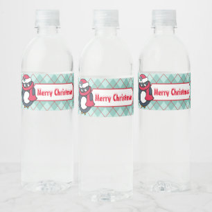 Merry Christmas Party Water Bottle Labels Stickers