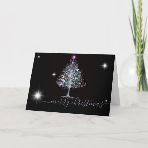 Merry Christmas pastel Christmas tree Holiday Card