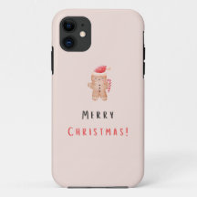 Merry Christmas Pastel Pink Gingerbread 