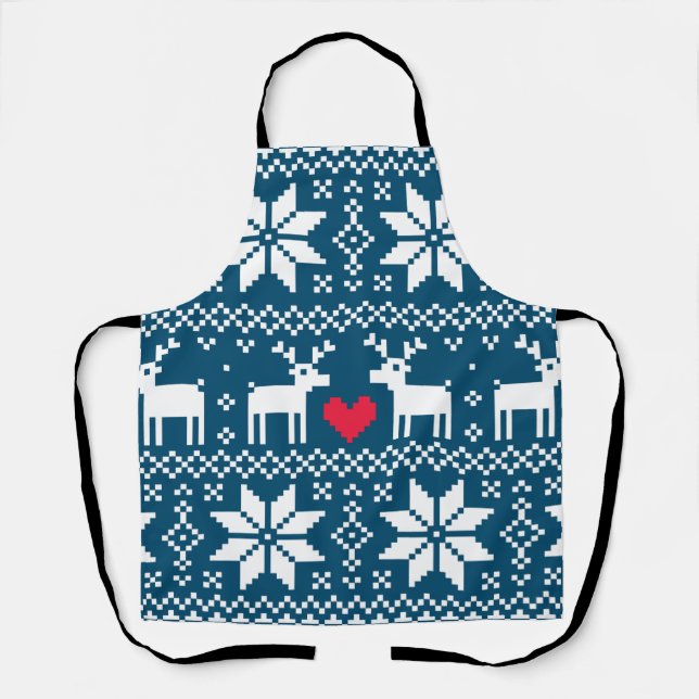 Merry Christmas pattern 2 Apron (Front)