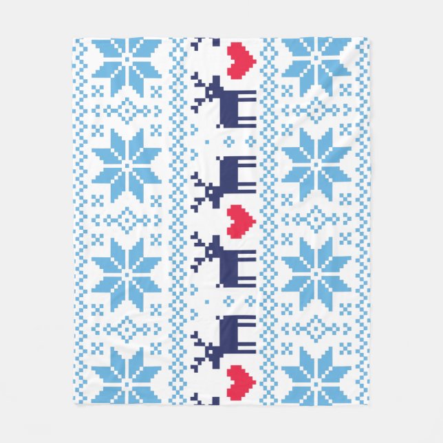 Merry Christmas pattern 2 Fleece Blanket (Front)