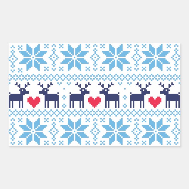 Merry Christmas pattern 2 Rectangular Sticker (Front)