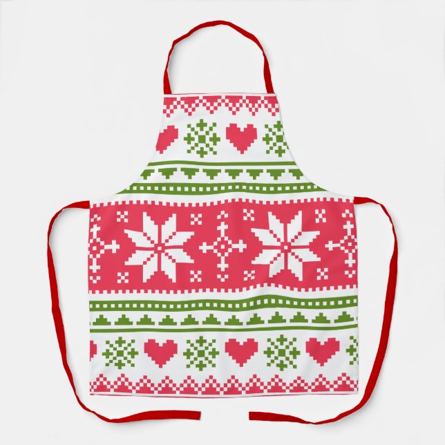 Merry Christmas pattern 3 Apron (Front)