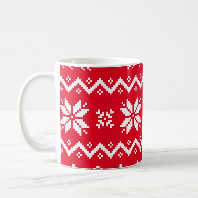 Merry Christmas pattern 4 Coffee Mug (Left)