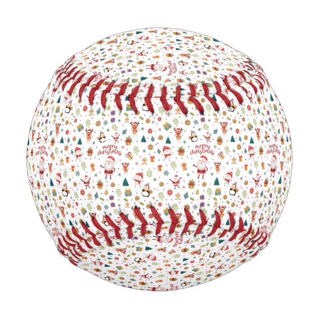 Merry Christmas Pattern Baseball (Front)