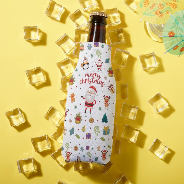 Merry Christmas Pattern Bottle Cooler (In Situ Summer)