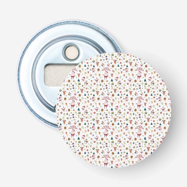 Merry Christmas Pattern Bottle Opener (Front)