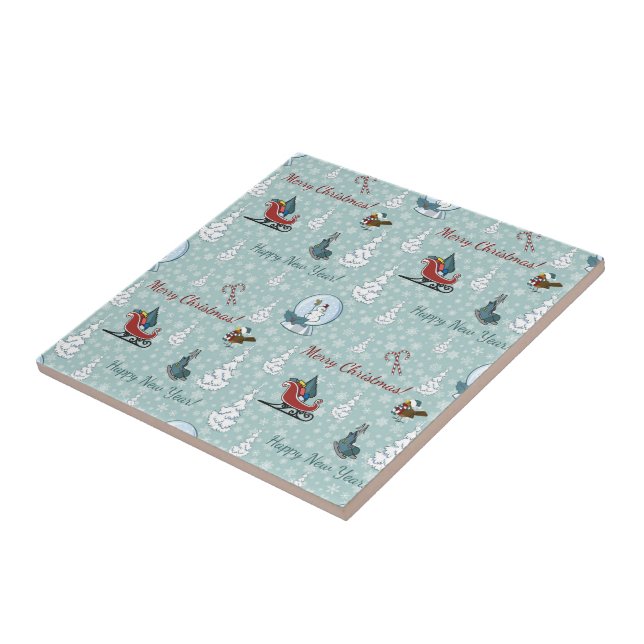 Merry christmas pattern ceramic tile (Side)