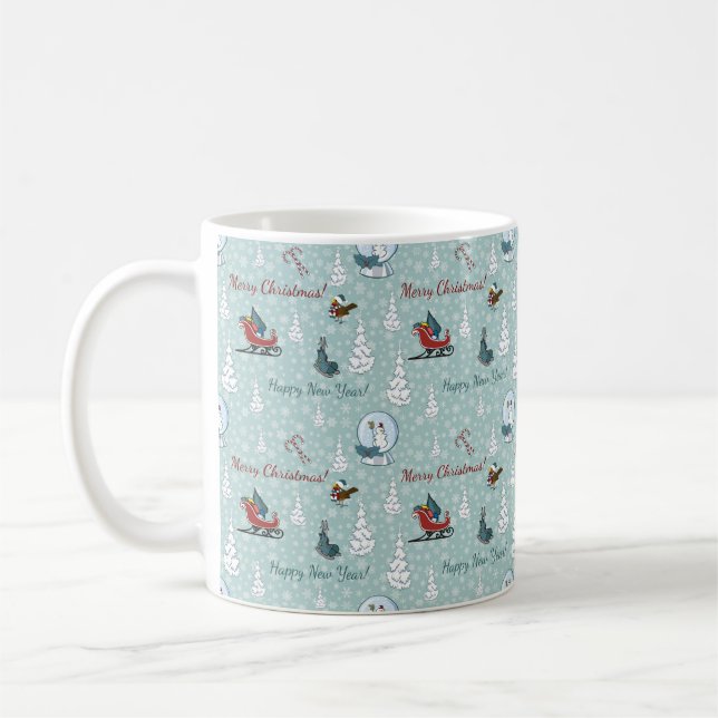 Merry christmas pattern coffee mug (Left)