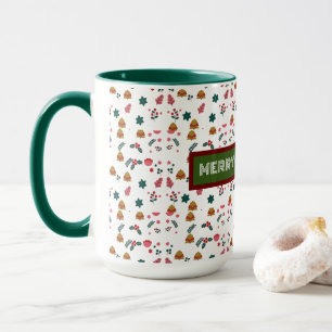 Merry Christmas Pattern Elegant Mug