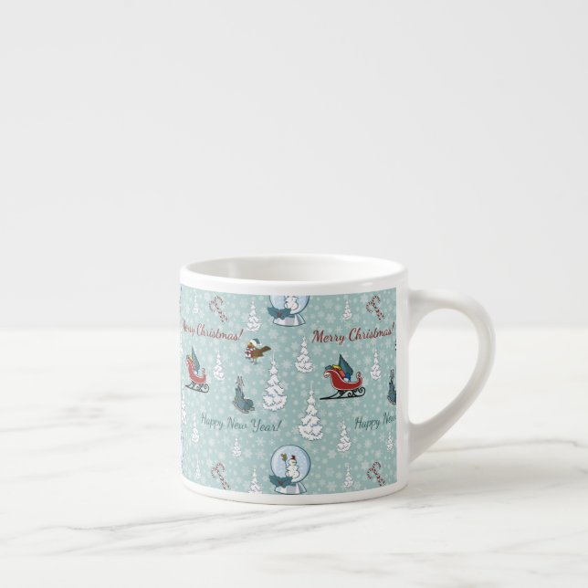 Merry christmas pattern espresso cup (Right)
