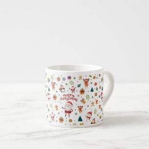 Merry Christmas Pattern Espresso Cup