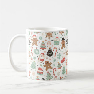 Merry Christmas Pattern Joy Coffee Mug