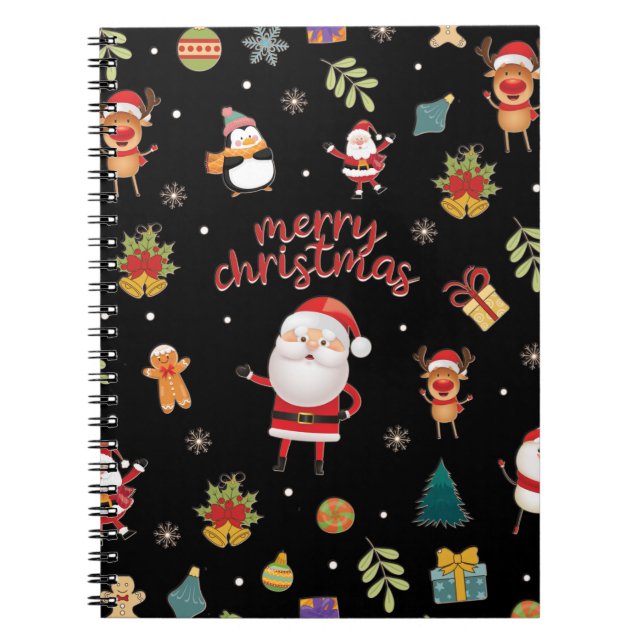 Merry Christmas Pattern Notebook (Front)