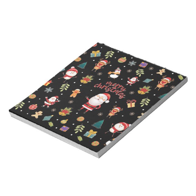 Merry Christmas Pattern Notepad (Rotated)