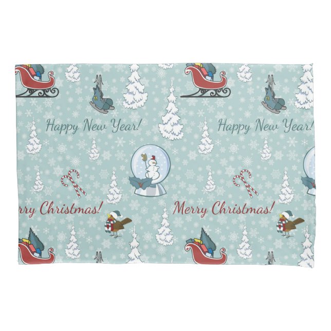 Merry christmas pattern pillowcase (Front)