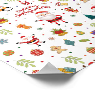 Merry Christmas Pattern Poster