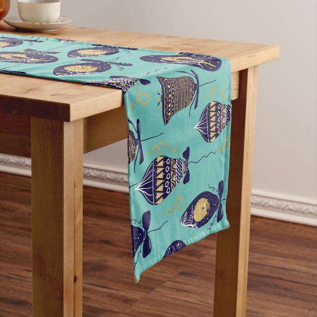 Merry Christmas Pattern Short Table Runner (In Situ)