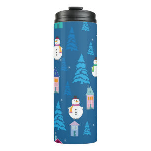 Merry Christmas Pattern Thermal Tumbler