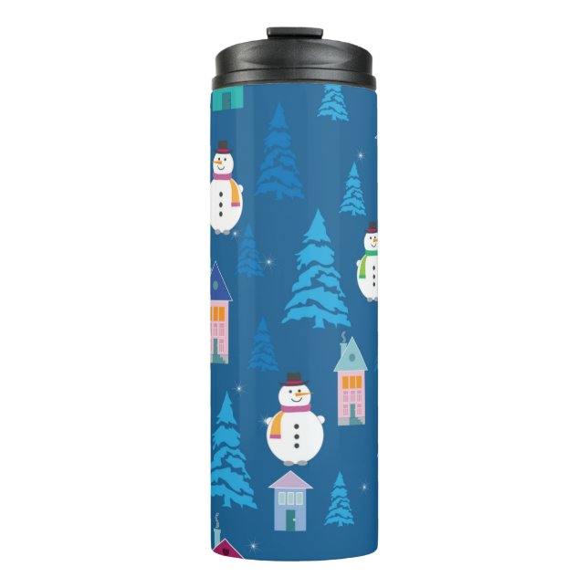 Merry Christmas Pattern Thermal Tumbler (Front)