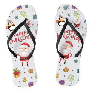 Merry Christmas Pattern Thongs
