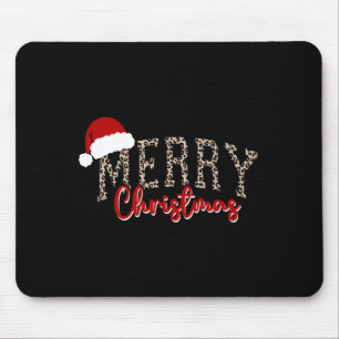 Merry Christmas Pattern Xmas Leopard Family Cute W Mouse Pad