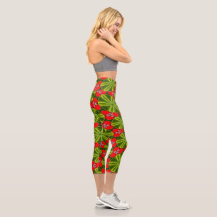 Merry Christmas Patterns Capri Leggings